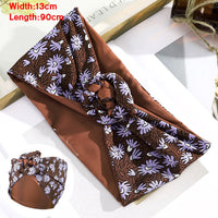 Levao Flower Printing Bandana Wire Headband Knotted Fashion Scarf Hairbands Hair Accessories for Women 2022 New Headwear