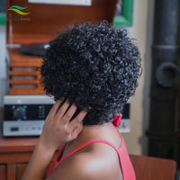 Pixie Cut Jerry Curly Short Afro Human Hair Wig Curly Natural Hair Human Hair Wigs For Black Women Invisible Curly Bob Wig