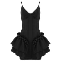 2022 Sexy Summer New Woman Sexy Bandage Dress Spaghetti Strap V-Neck Ruffles