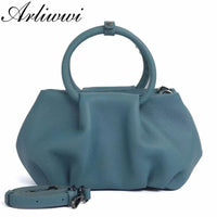 Arliwwi Real Leather Tote Handbags For Women Solid Colors High Quality Top Layer Cowhide Bags New Fashion Drop Shipping