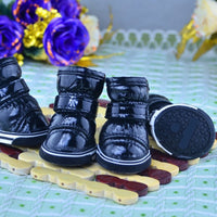 4pcs/set Winter Pet Dog Shoes for Dogs Winter Warm Waterproof Anti-slip Snow Boots