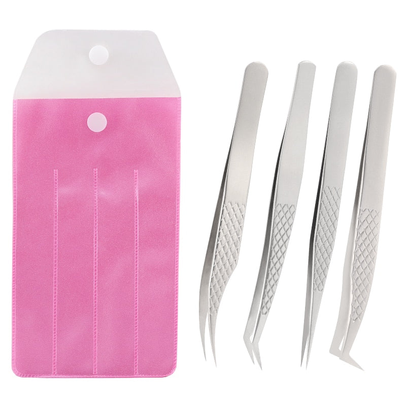 Professional Eyelashes Tweezers For Lashes Extension Nipper Stainless Steel High Precision Eyelash Extension Eyebrow Tweezers