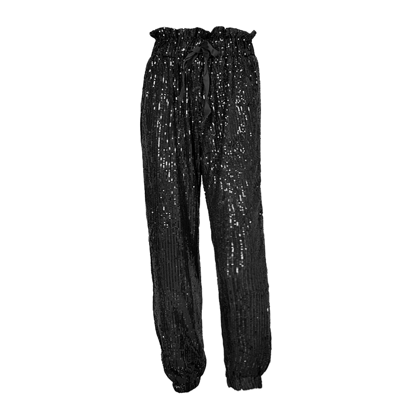 Sequin Pants For Women Sequined Shining Loose Full Pant Women Mid Waist Club Night Lady Wide Leg Trousers For Women&#39;s Clothing