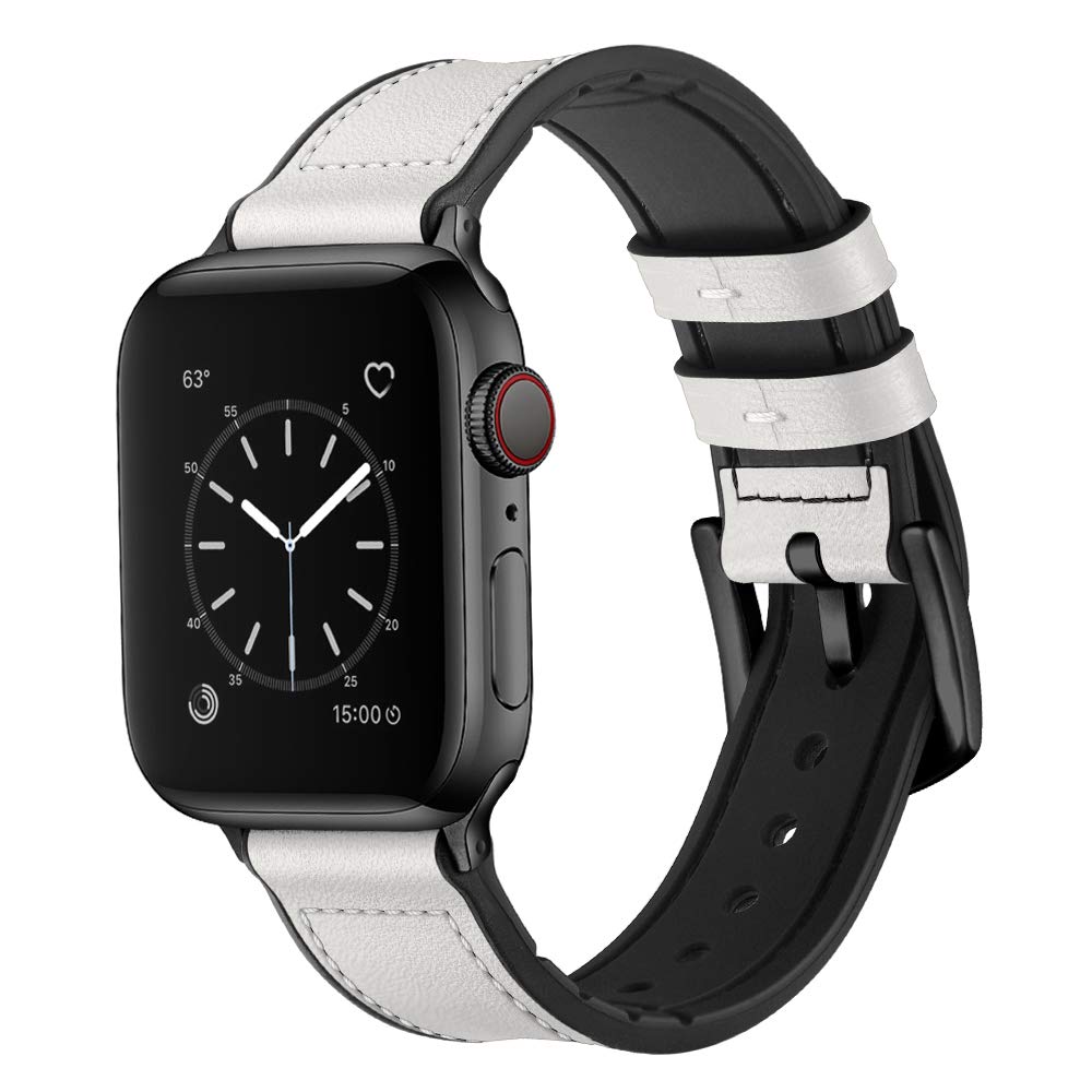 Silicone+Leather Strap for apple watch band 44mm 40mm iwatch Band 38mm 42mm watchband bracelet Apple watch series 6 5 4 3 SE 2 1