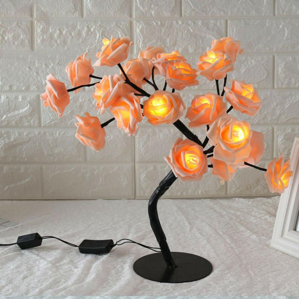 Christmas led tree decoration 24LED Light Night Lamp Romantic Flower Warm Rose Tree Light Wedding Holiday Decoration