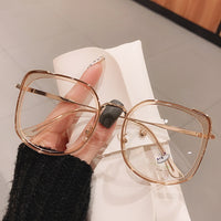 Men Women Anti-blue Light Glasses Frame Vintage Large Square Eyeglasses Blocking Blue-ray Oversized Spectacles Frames A65397