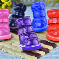 4pcs/set Winter Pet Dog Shoes for Dogs Winter Warm Waterproof Anti-slip Snow Boots