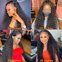 Curly Human Hair Wig 13x4 Water Wave Lace Front Wigs For Black Women Brazilian Short Bob Pre Plucked 28 30 Inch Deep Frontal Wig