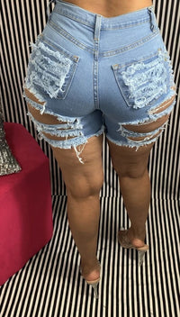 2021 Summer New Woman Fashion Ripped Shorts Jeans High Waist