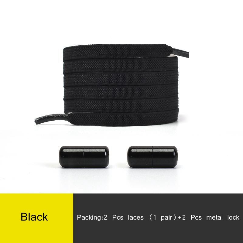 2021 New Elastic No Tie Shoe laces Flat Shoelaces For Kids and Adult Sneakers Shoelace Quick Lazy Metal Lock Laces Shoe Strings