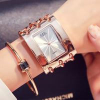 Women Luxury Brand Watch Dress Rhinestone Women Wristwatches Stylish Gold Female Watches