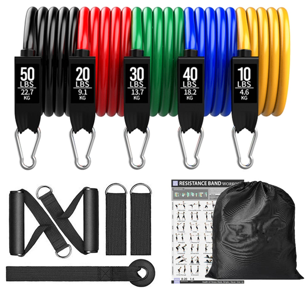 150lbs Resistance Bands Set for Women Latex Exercise Workout Band