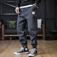 Plus Size Jeans Men Loose Joggers Streetwear Harem Jeans Cargo Pants Ankle-Length Denim Trousers