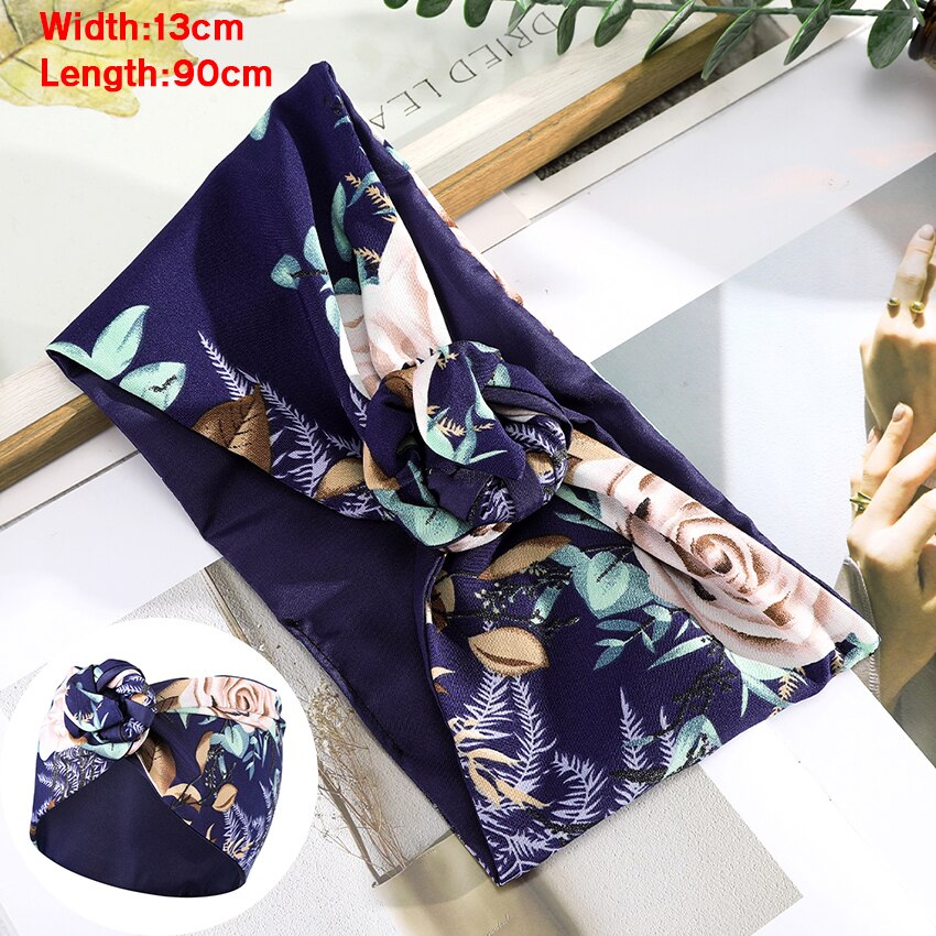 Levao Flower Printing Bandana Wire Headband Knotted Fashion Scarf Hairbands Hair Accessories for Women 2022 New Headwear