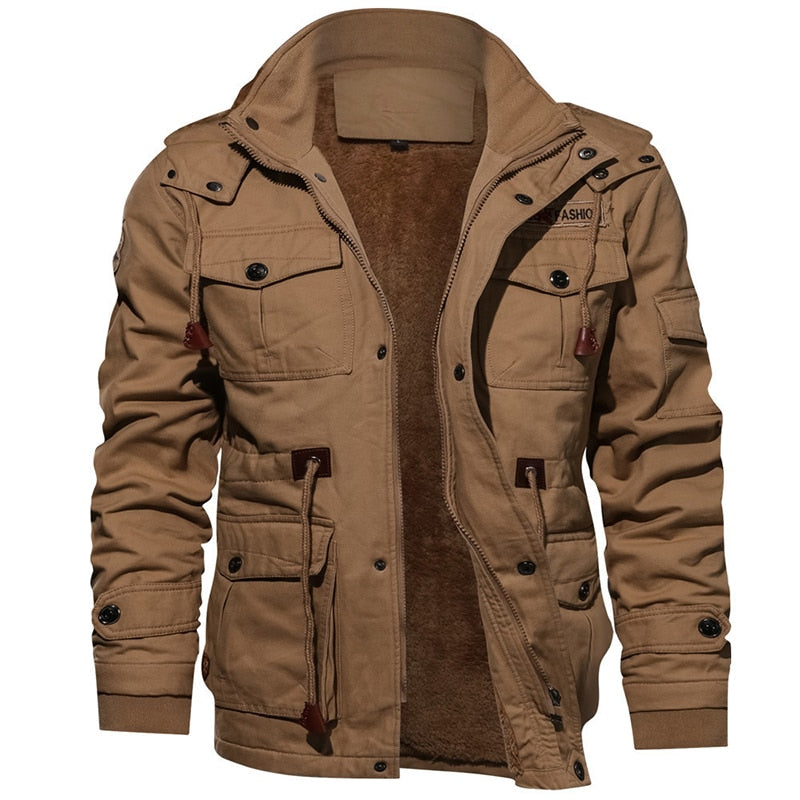 2021 Autumn Winter New Men Fleece Tough Guy Masculine Jacket Coats