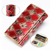 WESTAL Women&#39;s Wallet Luxury Genuine Leather Wallets for Women 2021 Patchwork Woman Wallets Long Cell Phone Wallet Cards Holder