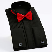 Fashion Groom Tuxedos Shirts Best Man Groomsmen White Black Red Men Wedding Shirts