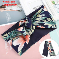 Levao Flower Printing Bandana Wire Headband Knotted Fashion Scarf Hairbands Hair Accessories for Women 2022 New Headwear