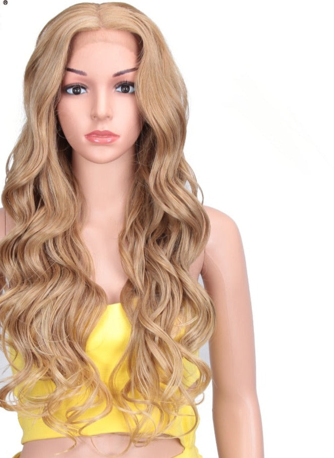 Noble Synthetic Lace Front Wig  ombre blonde Wig 30 Inch Long wavy Lace Front Wig  Synthetic Wigs For Black Women Maycaur wig