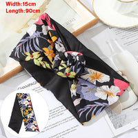 Levao Flower Printing Bandana Wire Headband Knotted Fashion Scarf Hairbands Hair Accessories for Women 2022 New Headwear