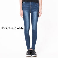 Women Jeans Casual High Waist Summer Autumn Pant Slim Stretch Cotton Denim Trousers For Woman Blue Black  100kg