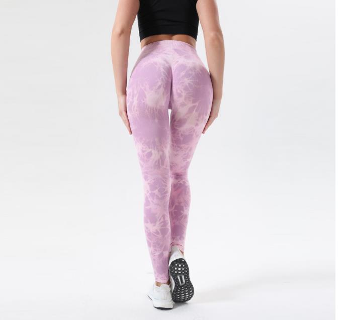 Women Tie Dye Leggings Sexy Fitness Seamless Gym Push up High Waist Sport Pants