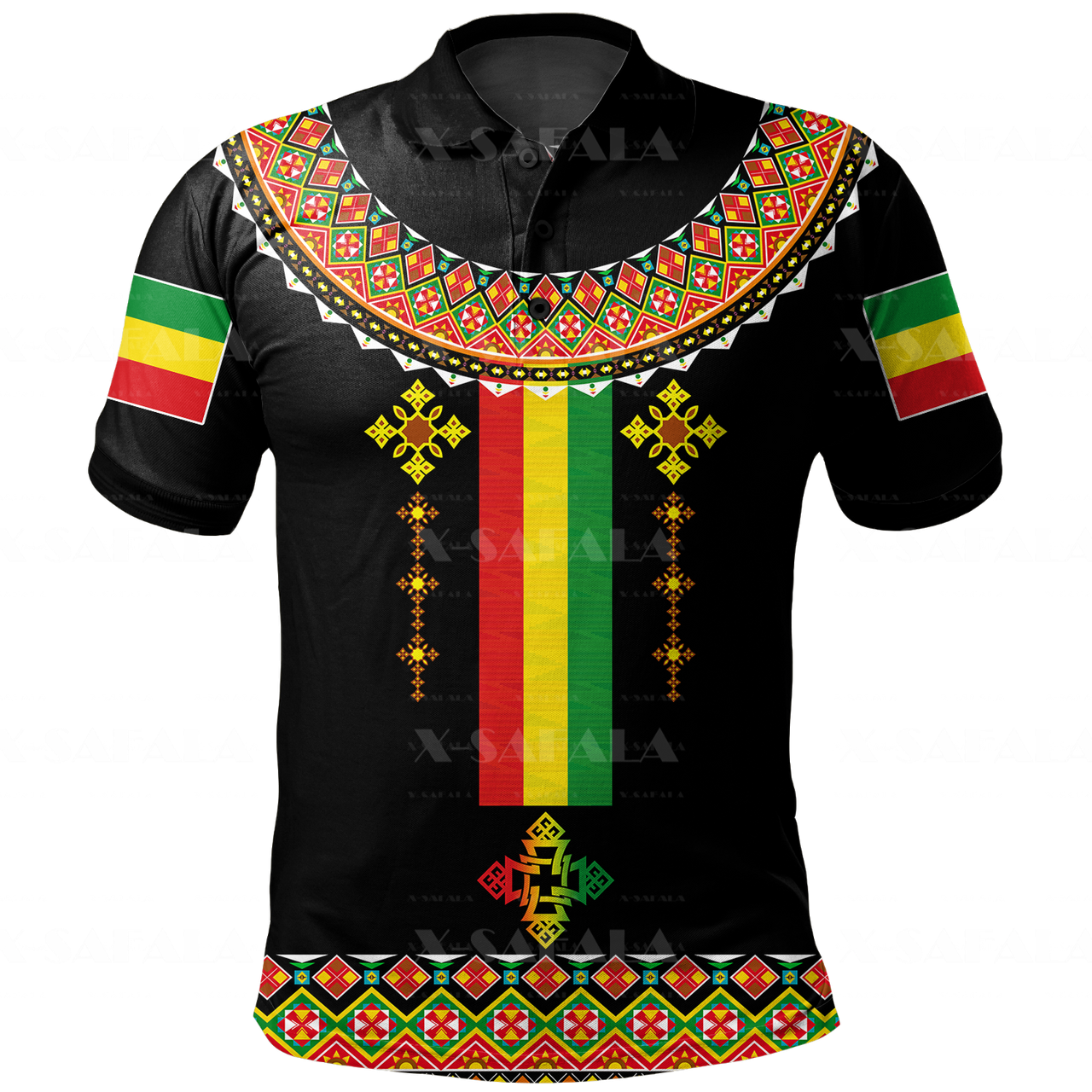 Lion Of African Ethiopian Nation Reggae 3D Print Polo Shirt Mens Collar Short Sleeves StreetWear Casual Tops New Summer Clothing