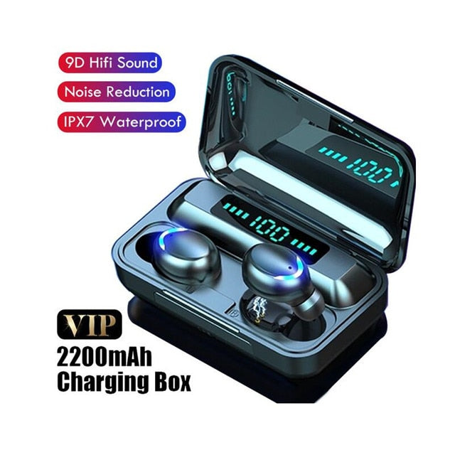 TWS Bluetooth Earphones 2200mAh Charging Box Wireless Headphone Fone Stereo Wireless Headset with Mic Sports Waterproof Earbuds