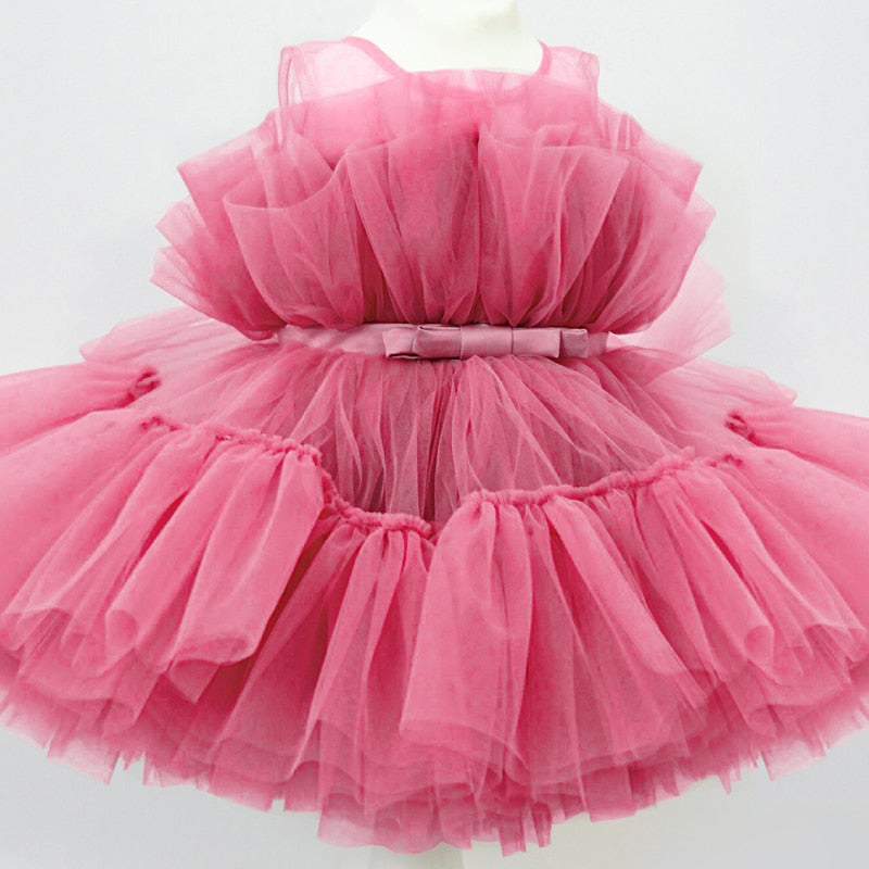 Baby Girl Tutu Party Gown Flower Girls Dresses for Wedding 1 2 3 4 5 Years