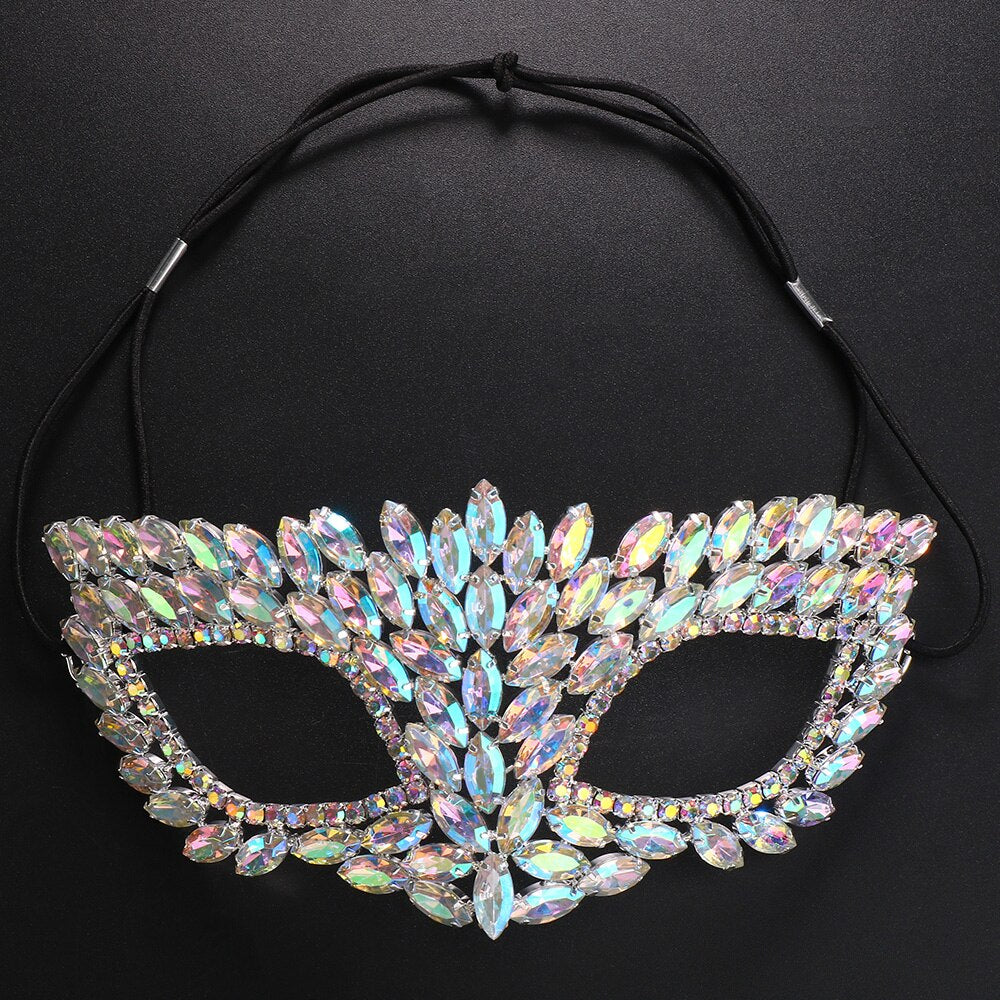 Stonefans Masquerade Mask for Crystal Venetian Party Decor Mardi Gras Sexy Masks Costume Accessory for Women Halloween Fashion