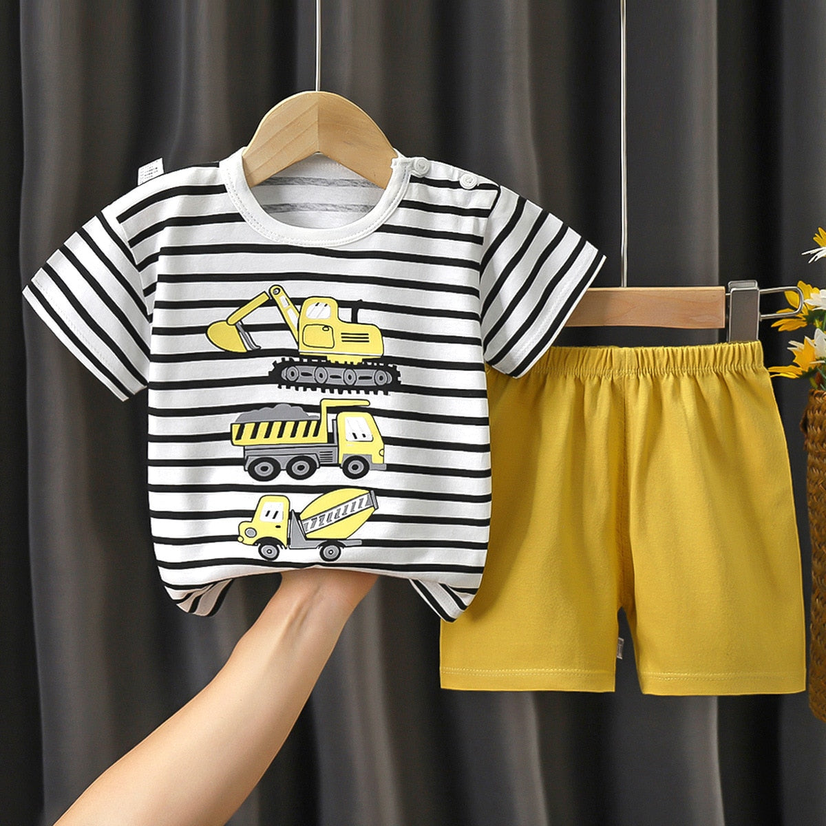 Disney Summer Cotton Baby Sets short sleeve Boy T-shirt + Shorts Sets Toddler Clothing Baby Boy Clothes