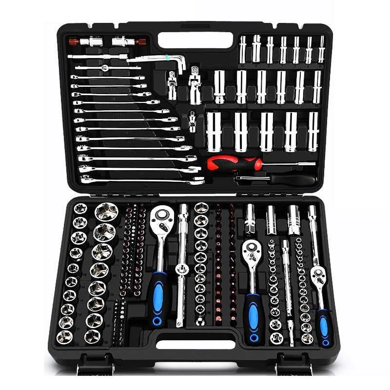 Auto Repair Toolbox Set Multifunctional Socket Wrench Set Combination Sleeve Ratchet Wrench Hand Car Repair Hardware Toolbox