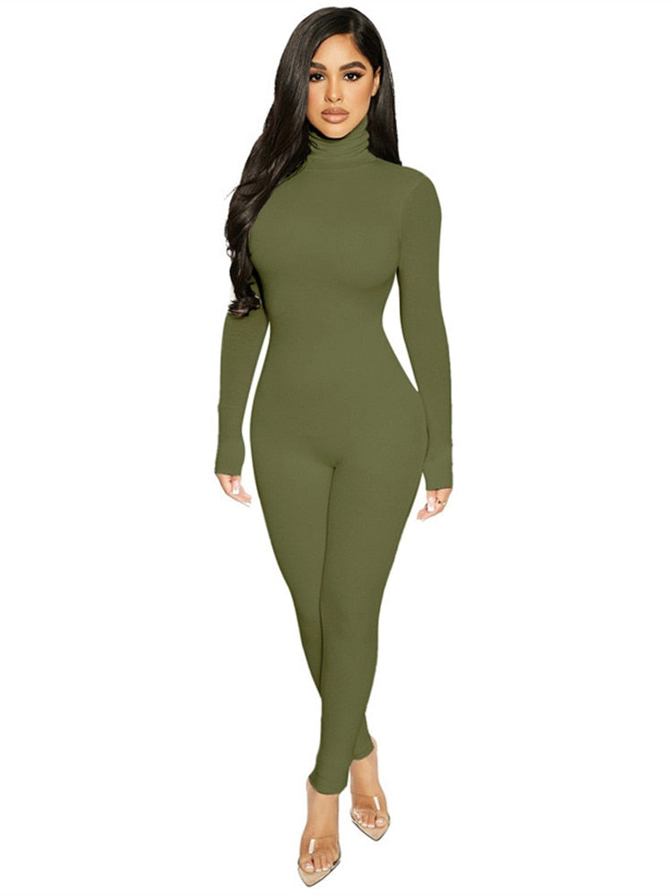 Habbris Sexy Jumpsuit Women 2022 Long Sleeve Turtleneck Rompers