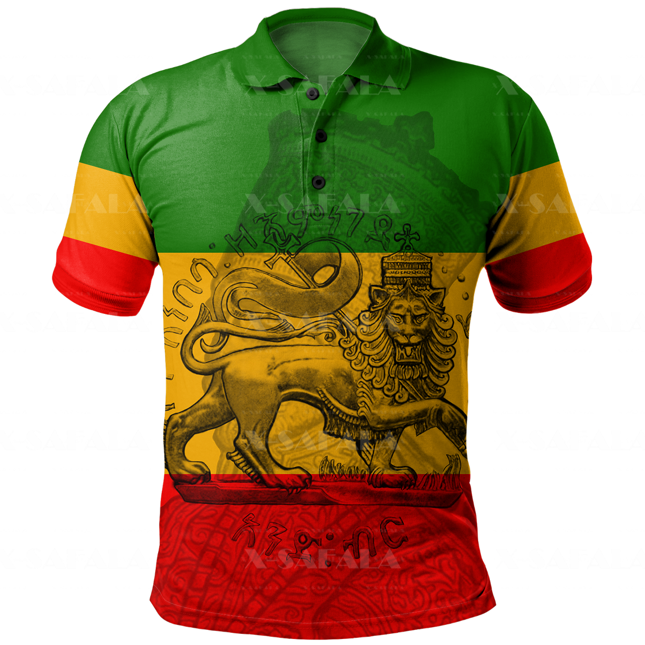 Lion Of African Ethiopian Nation Reggae 3D Print Polo Shirt Men Collar Short Sleeve StreetWear Casual Tops New Summer Clothing