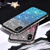 Flash diamond three-color gradient Phone Case For iPhone 14 13 12 mini 11 Pro Max 8 7 Plus XR XS X Wear-Resistant Glitter