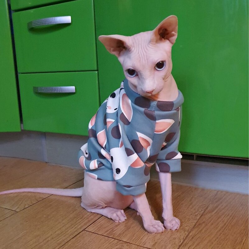 Spring Autumn Cat Clthoes for Small Cats Kedi Katten Sphynx Pullovers Soft Fleece Puppy Dog Pet Hoodie Mascotas Clothing Outift