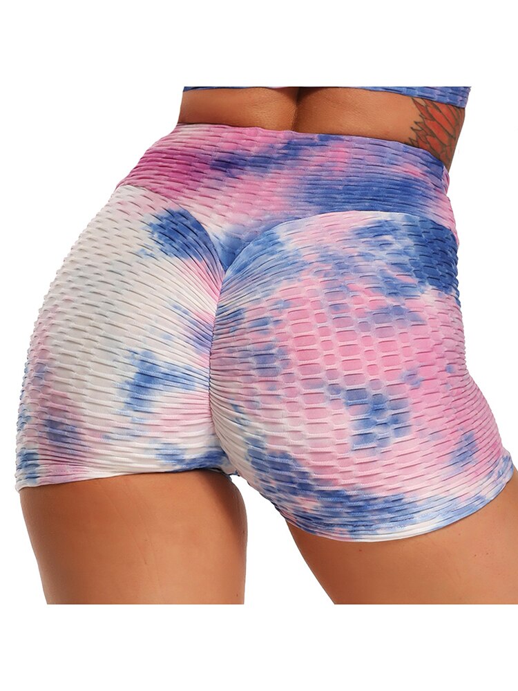 Printed Shorts Women Sexy Push Up Fitness Short Legging High Waist Gym Trunks Running Tights Sportswear