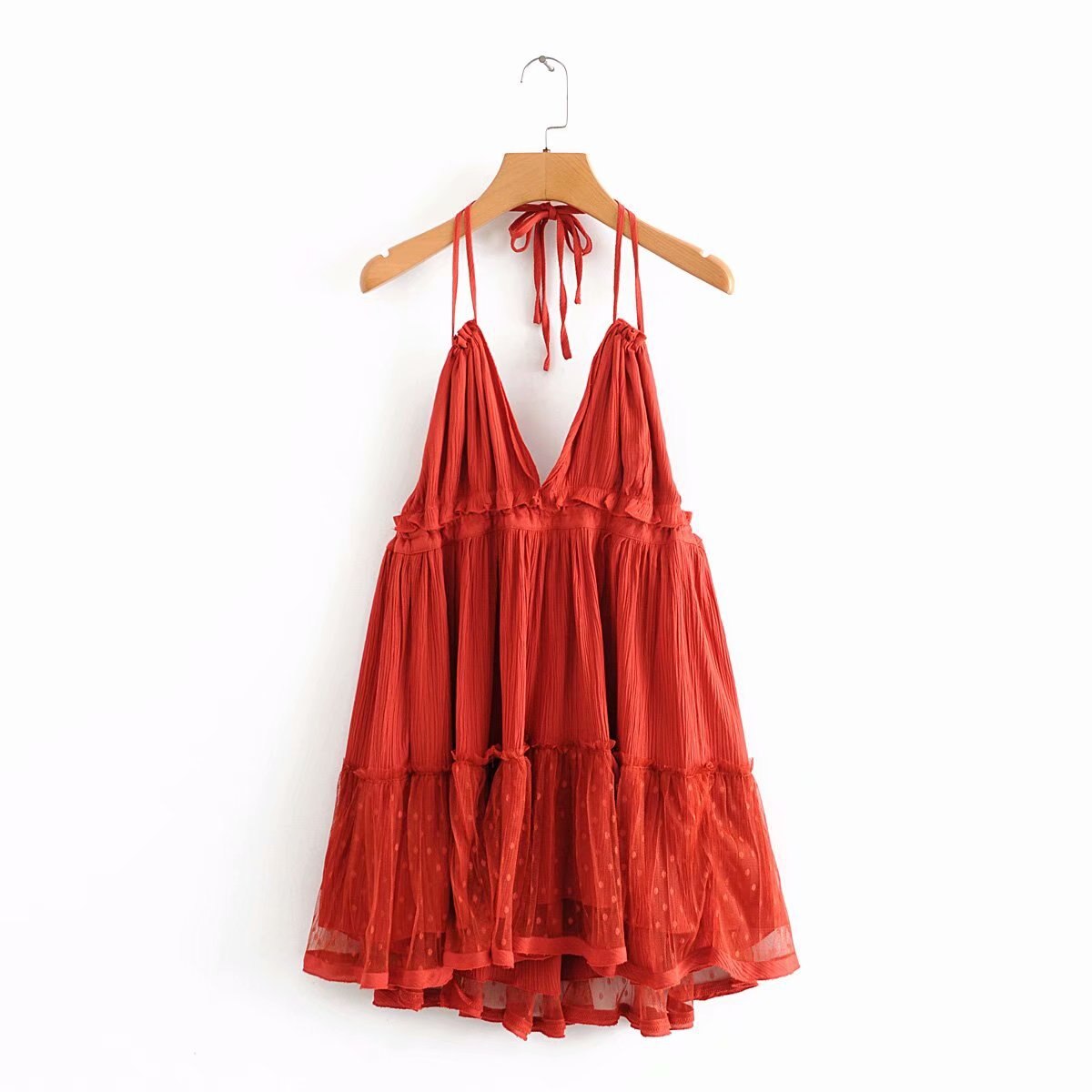 Summer Halter Boho Dress 2022 VERGOODR Women Lace Up Backless Beach Sundress Sexy Ball Gown Hippie Bohemian Tube Dresses Robe