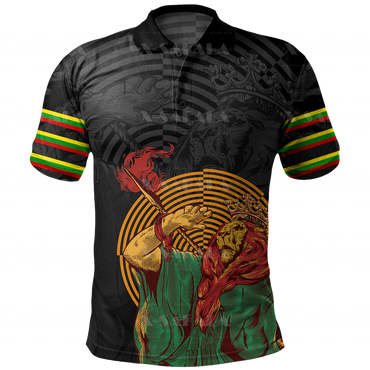 Lion Of African Ethiopian Nation Reggae 3D Print Polo Shirt Mens Collar Short Sleeves StreetWear Casual Tops New Summer Clothing