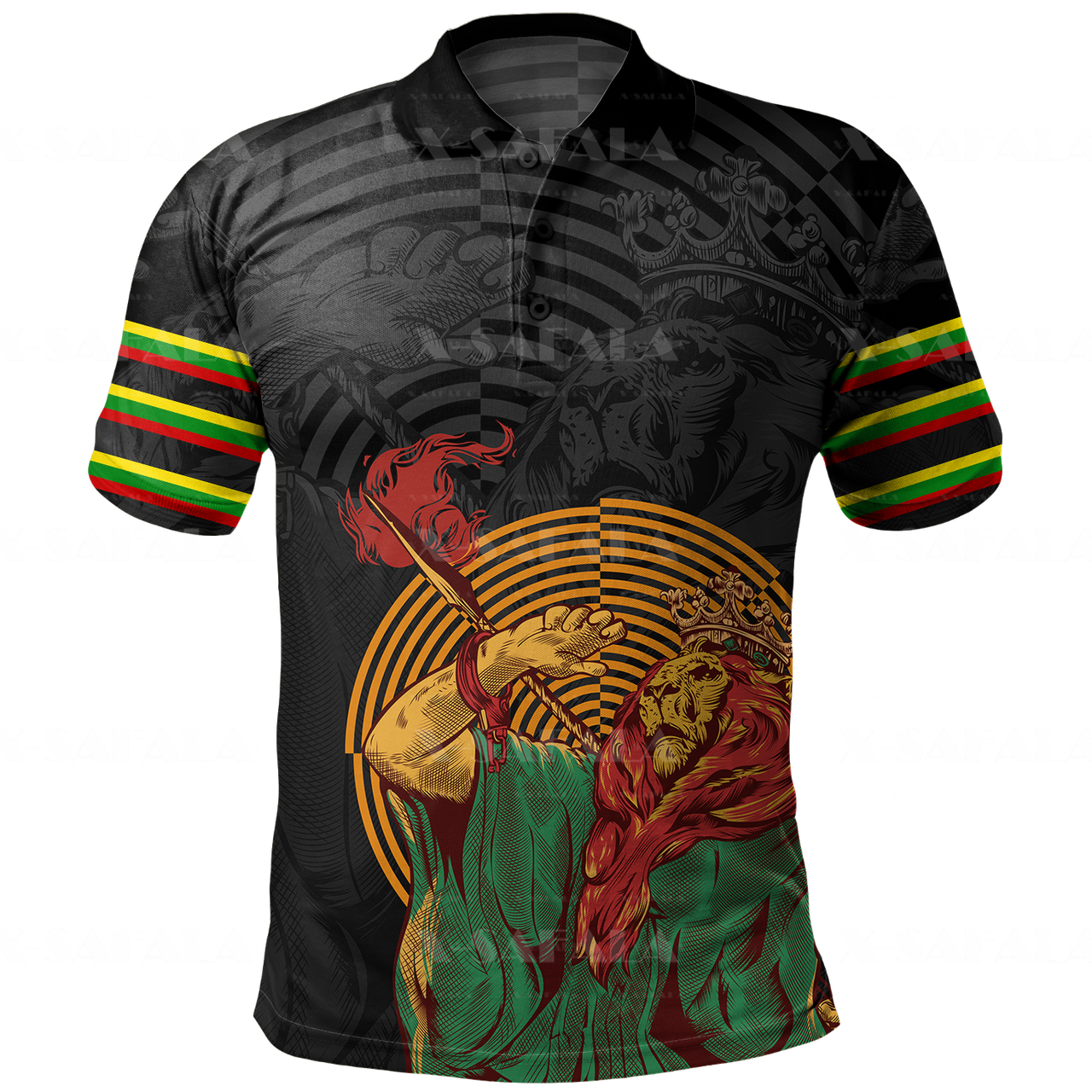 Lion Of African Ethiopian Nation Reggae 3D Print Polo Shirt Men Collar Short Sleeve StreetWear Casual Tops New Summer Clothing