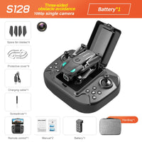 S128 Mini Drone 4K HD Camera Three-sided Obstacle Avoidance Air Pressure Fixed Height Professional Foldable Quadcopter Toys