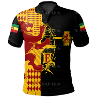 Lion Of African Ethiopian Nation Reggae 3D Print Polo Shirt Mens Collar Short Sleeves StreetWear Casual Tops New Summer Clothing