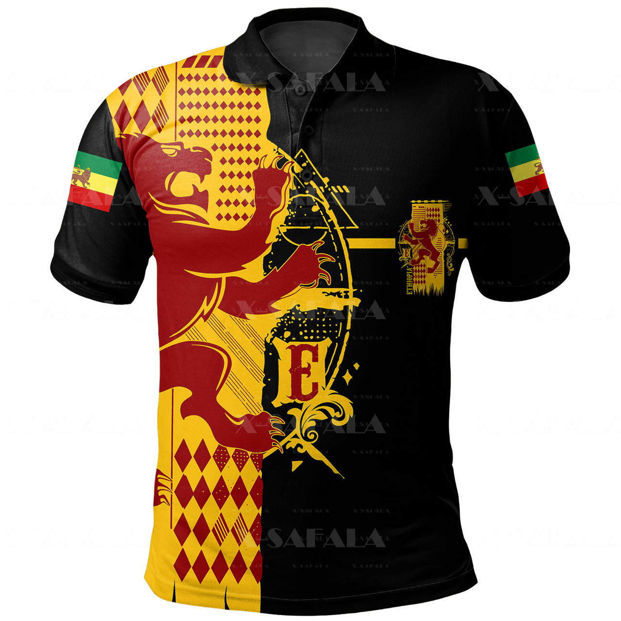 Lion Of African Ethiopian Nation Reggae 3D Print Polo Shirt Men Collar Short Sleeve StreetWear Casual Tops New Summer Clothing