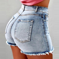 Women Denim Shorts 2023 New Summer Lady Clothing High Waist Jeans Shorts Fringe Frayed Ripped Casual Hot Shorts Denim Shorts