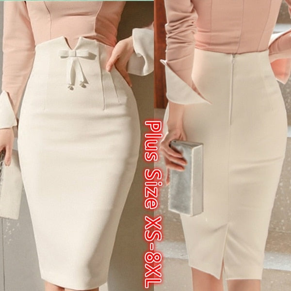 Sexy 2022 Women High Waist Bowtie Skirt Summer Autumun Office A-line Dress