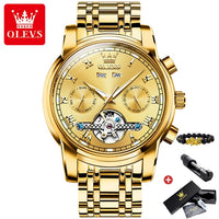 OLEVS Original Watch For Men Automatic Mechanical Watch Top Brand Luxury Tourbillon Wristwatch Classic Male Black Watches  6607