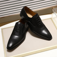 2022 New Genuine Leather Men&#39;s Dress Shoes Handmade