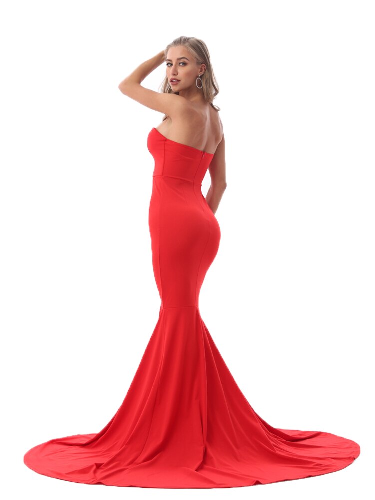 Sexy Strapless Long Black Maxi Dress Front Slit Bare Shoulder Red Women's Evening Summer Night Gown Party Maternity Dresses