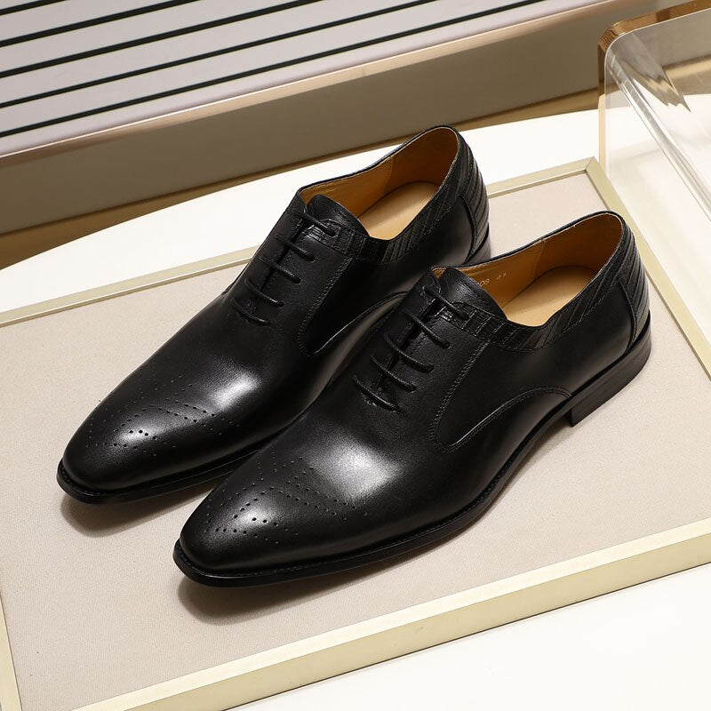 2022 New Genuine Leather Men&#39;s Dress Shoes Handmade