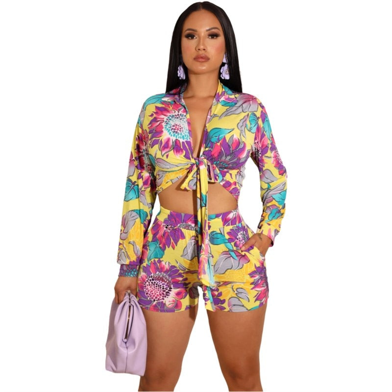 2 Piece Set Printed African Clothes Long Sleeve Tops